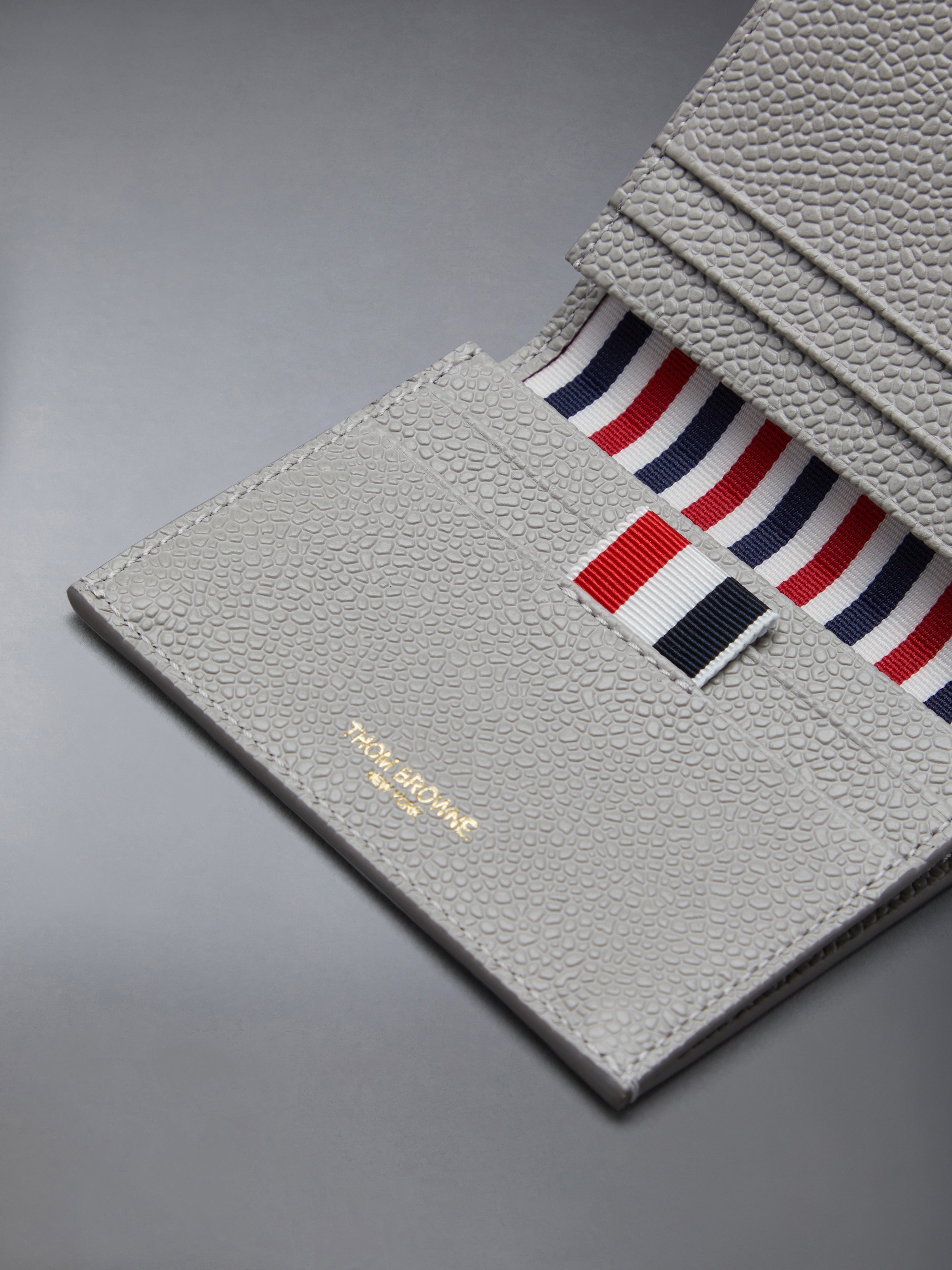 PEBBLE GRAIN LEATHER DOUBLE CARD HOLDER - 4