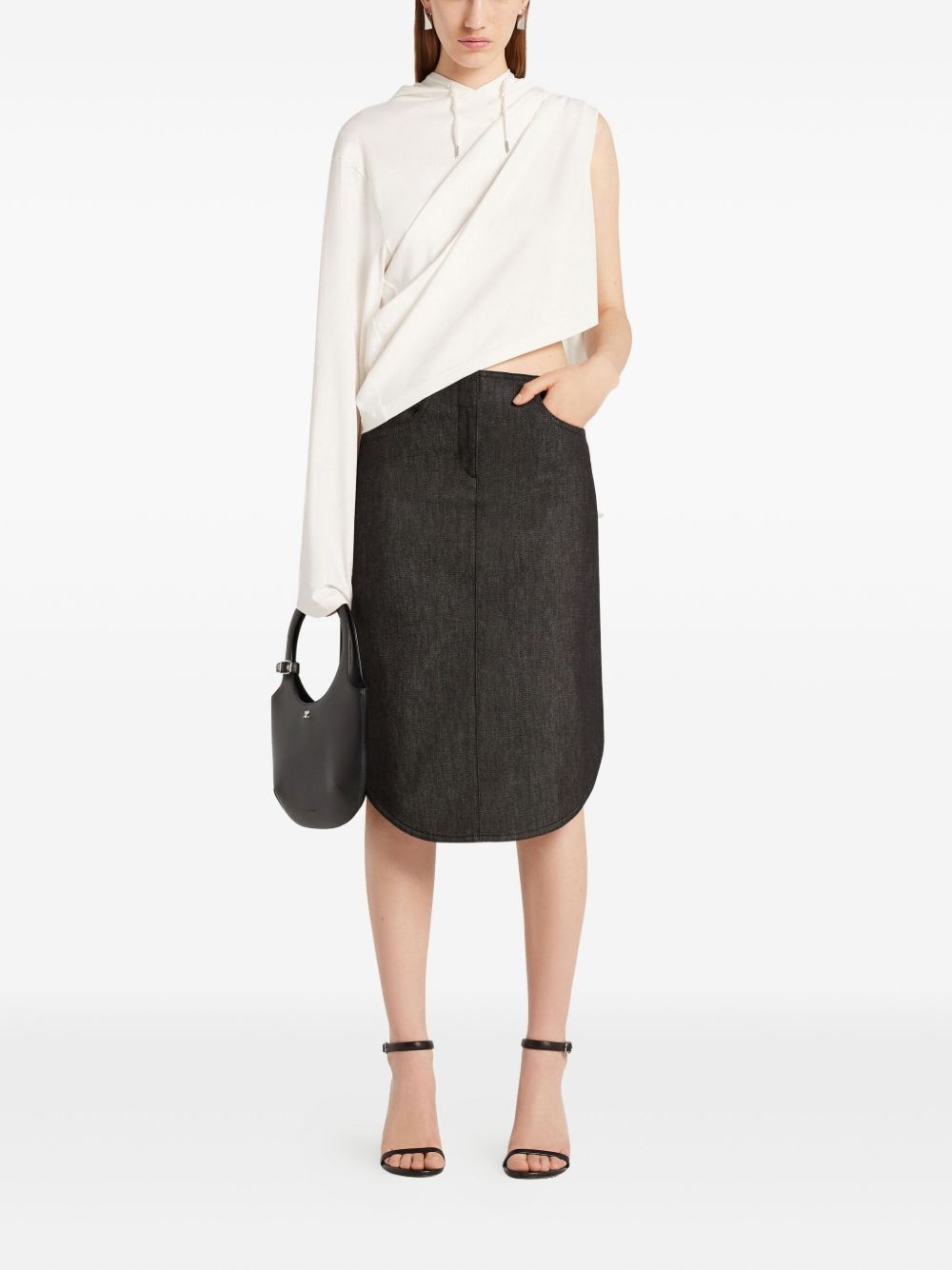 asymmetric long-sleeve hoodie - 2