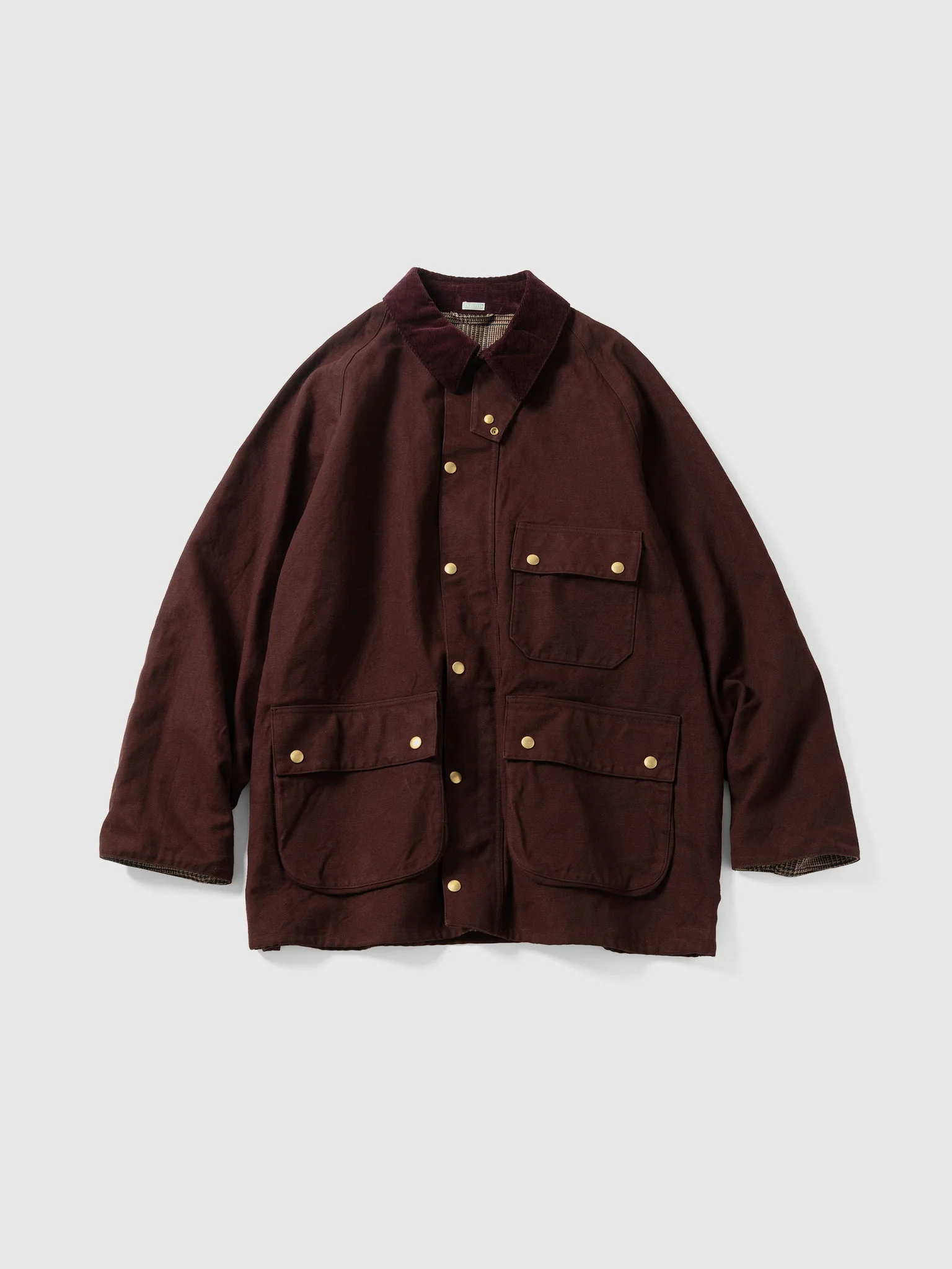 Vintage Silk Hemp Riding Oiled Jacket Burgundy - 1