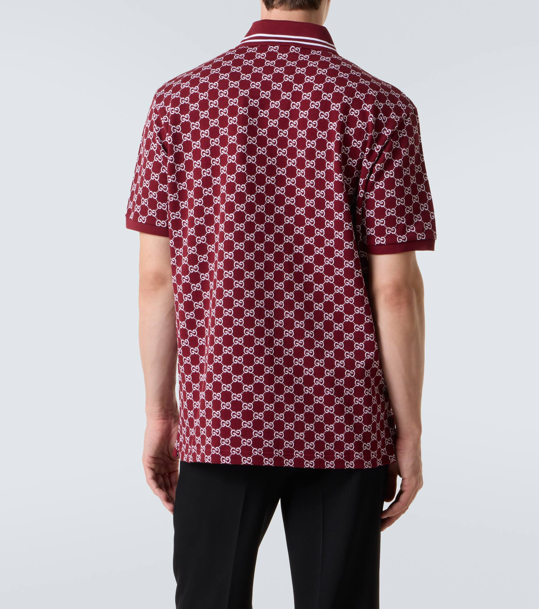 GG cotton piqué jacquard polo shirt - 4