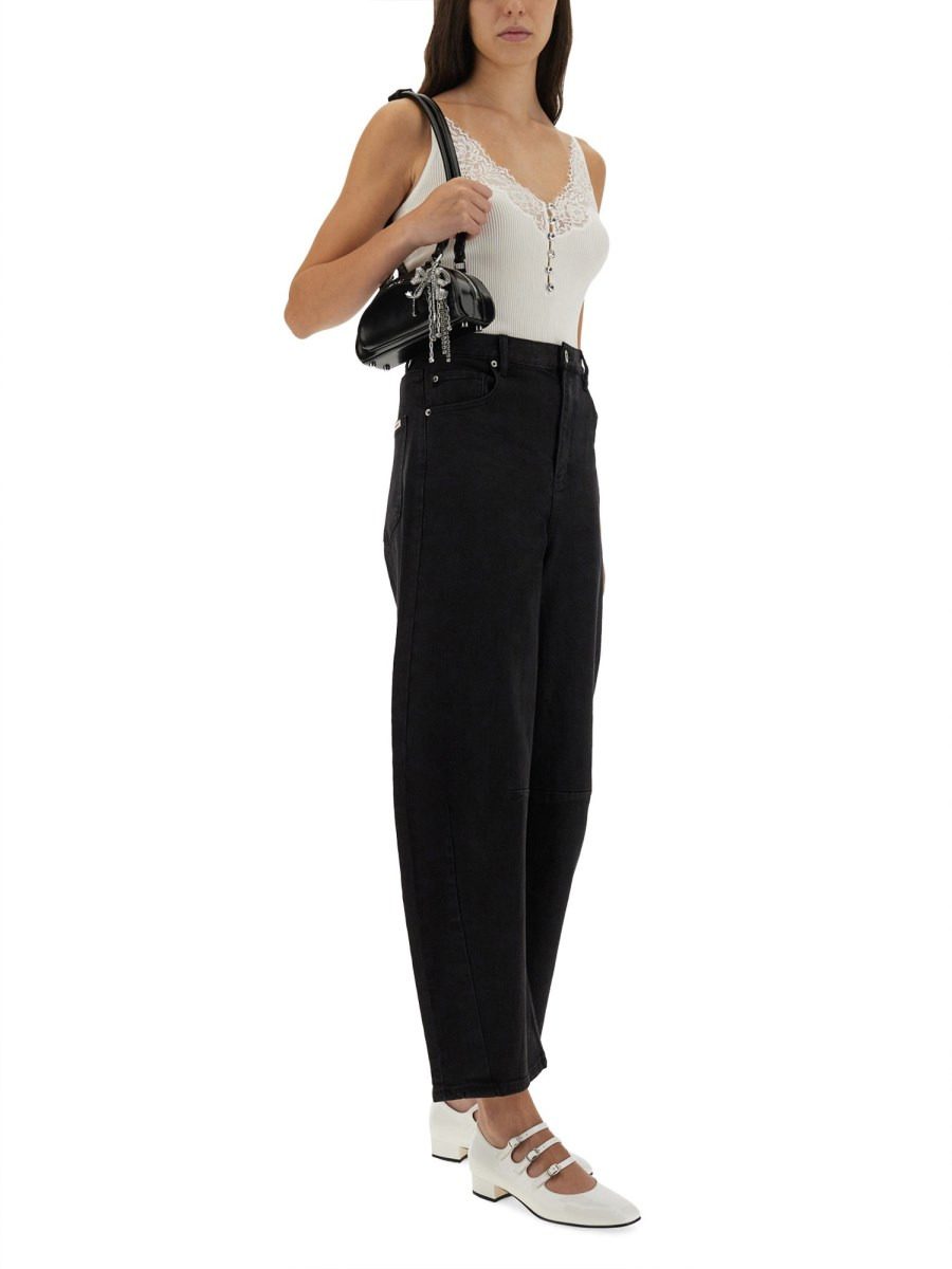 RIBBED KNIT TOP WITH LACE - 2