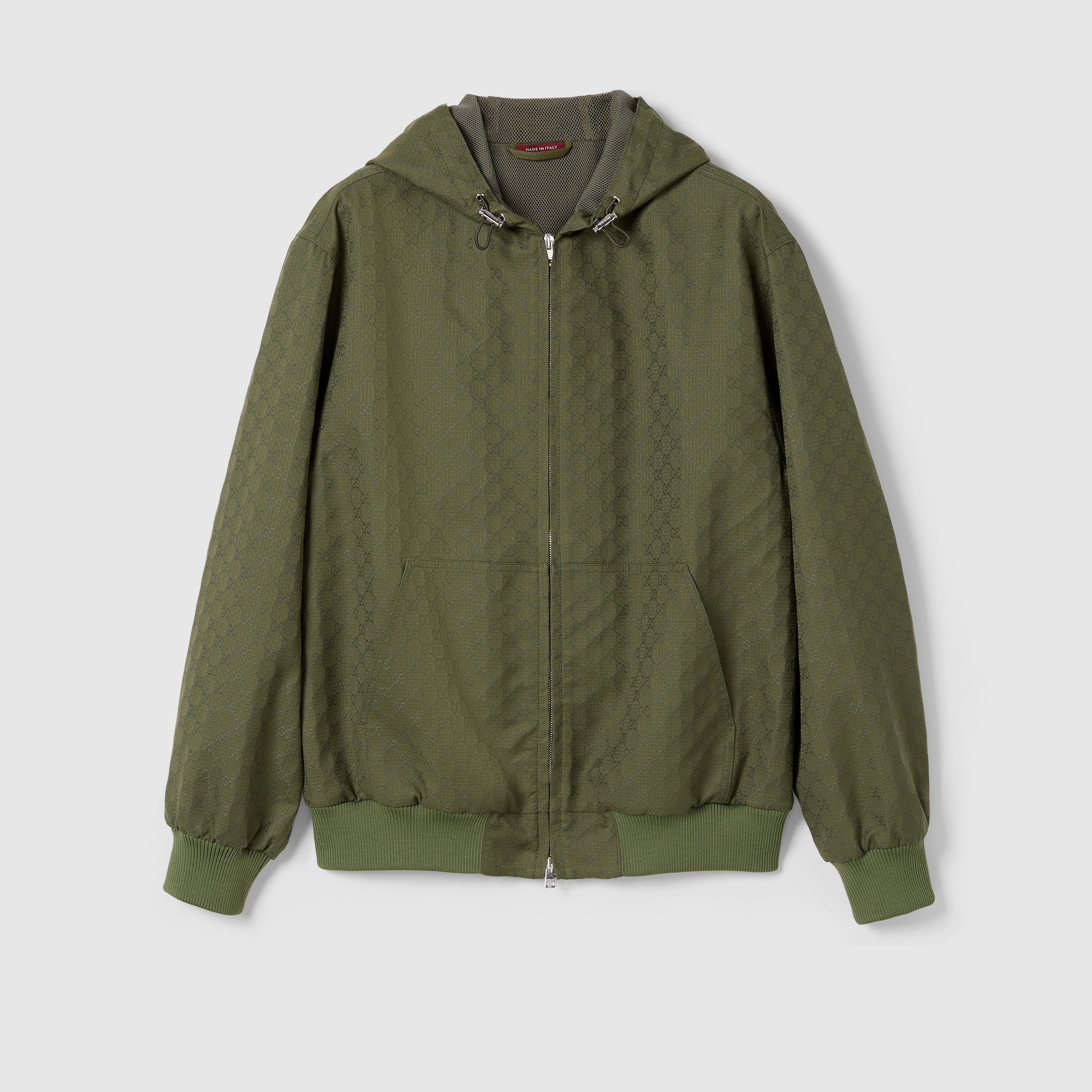 GG cotton ripstop hooded jacket - 1