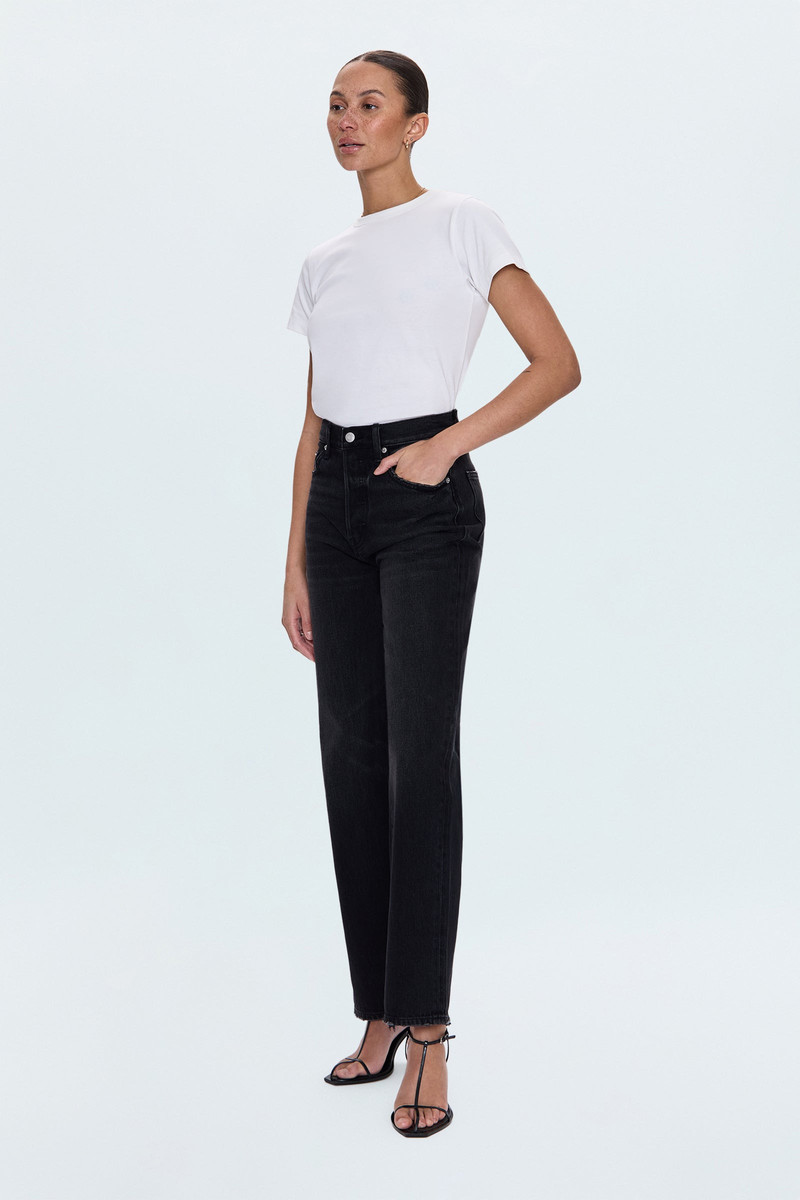 CASSIE SUPER HIGH RISE STRAIGHT JEAN - STORMY 5