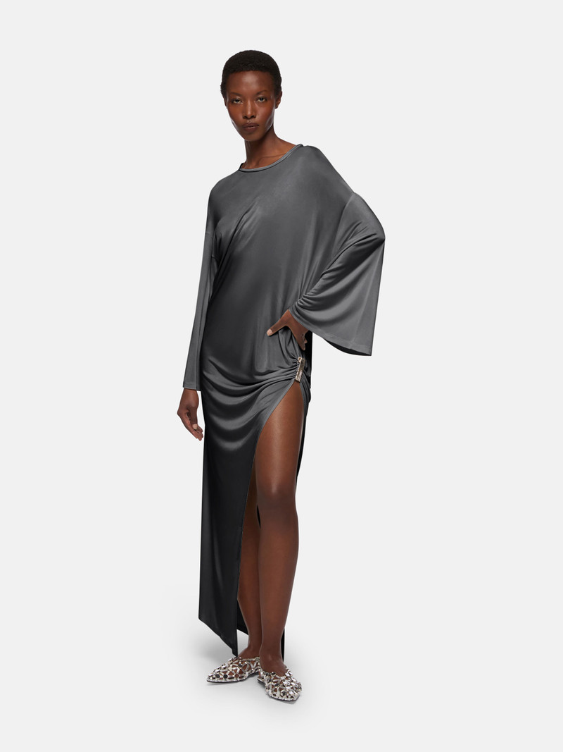 THE ATTICO DARK GREY MIDI DRESS outlook