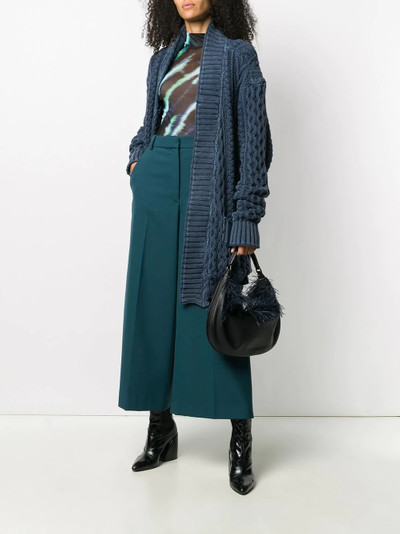 Greg Lauren cable-knit cotton cardi-coat outlook