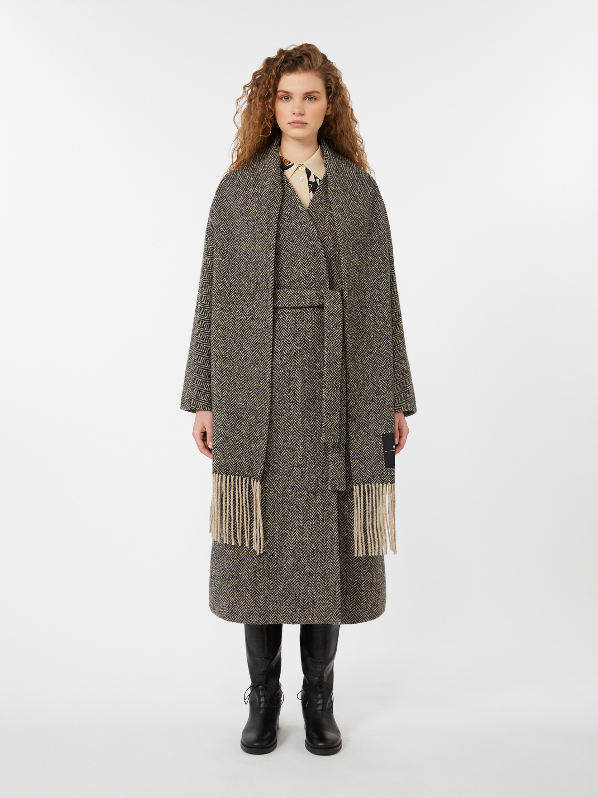 ZENICA Wool tweed wrap coat - 3