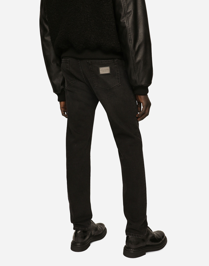Slim fit stretch denim jeans with subtle abrasions 4