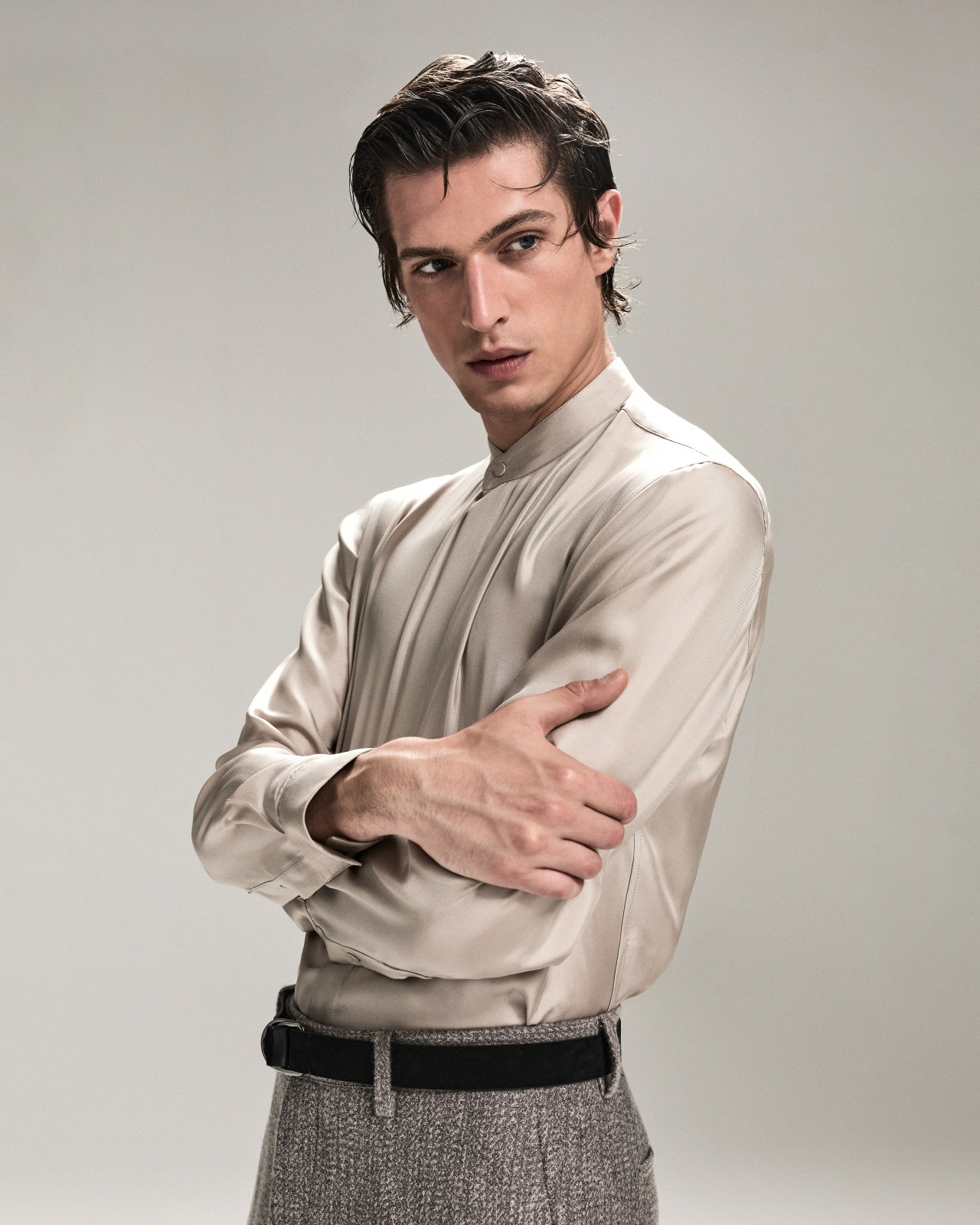 Slim-fit, silk-twill shirt - 6