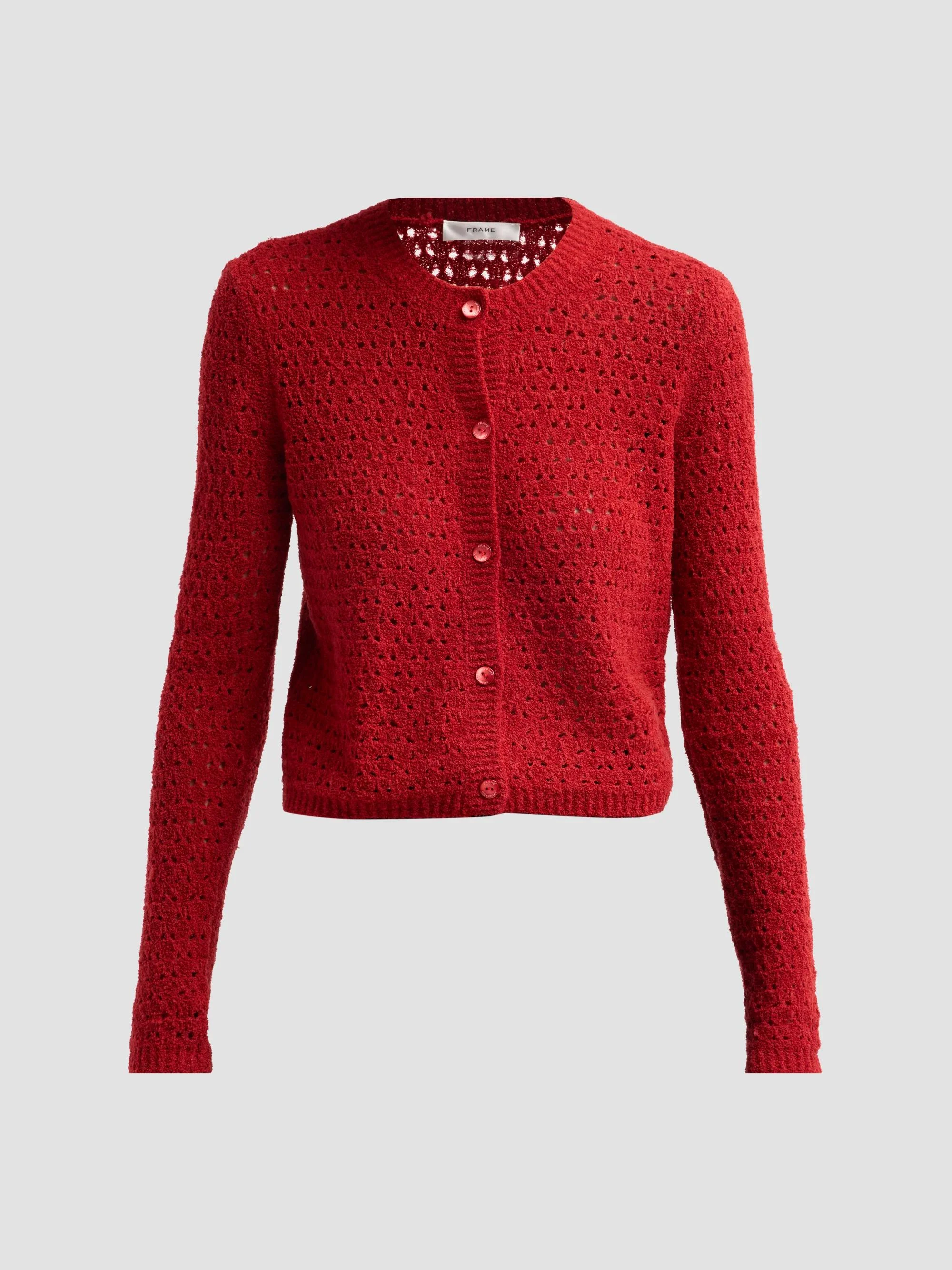 Women's The Chenille Wool Cardigan - Lipstick - 1