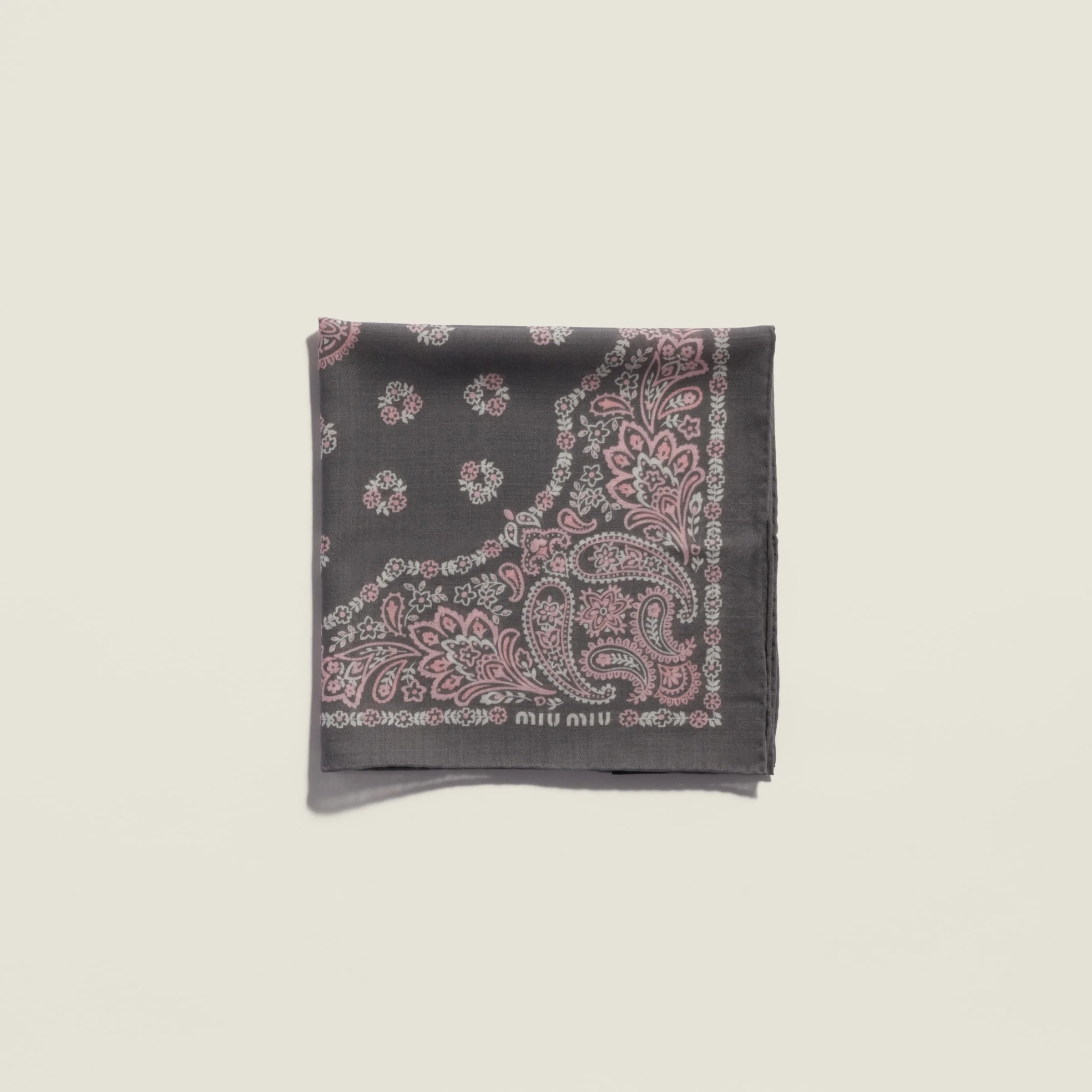 Printed wool and cashmere scarf - 1