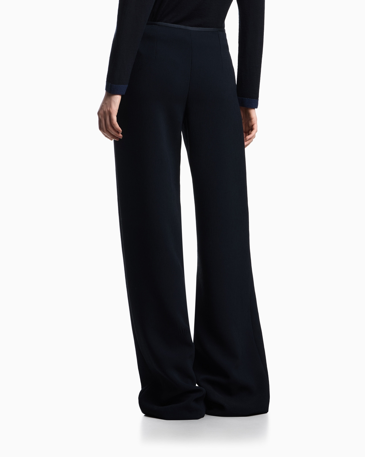 CADY CRÊPE EFFECT PALAZZO TROUSERS - 3