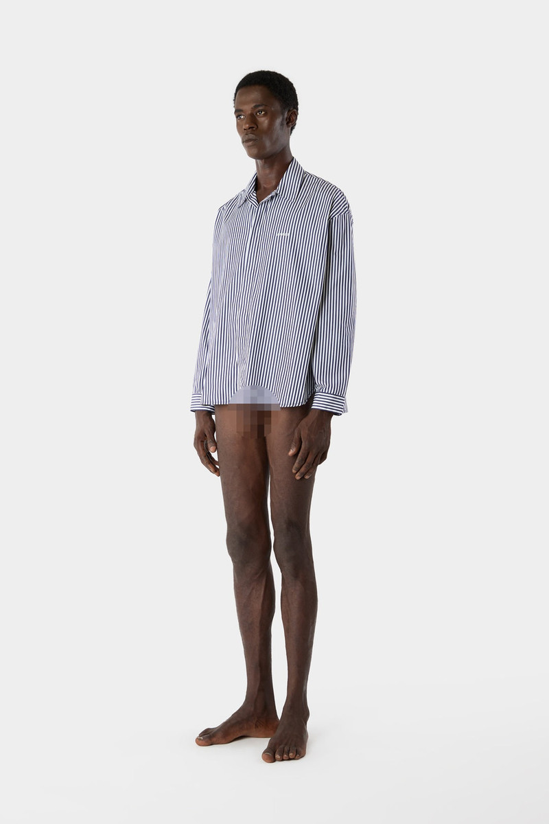 OVER SHIRT / blue & white stripes 5