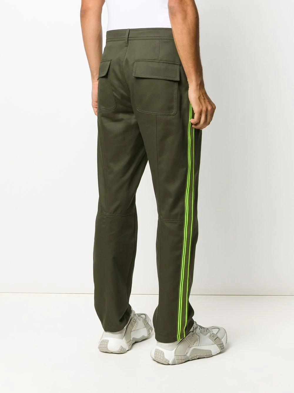 contrast stripe cargo trousers - 4