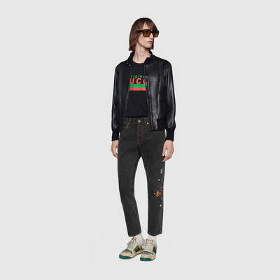 GUCCI Tapered embroidered jeans outlook