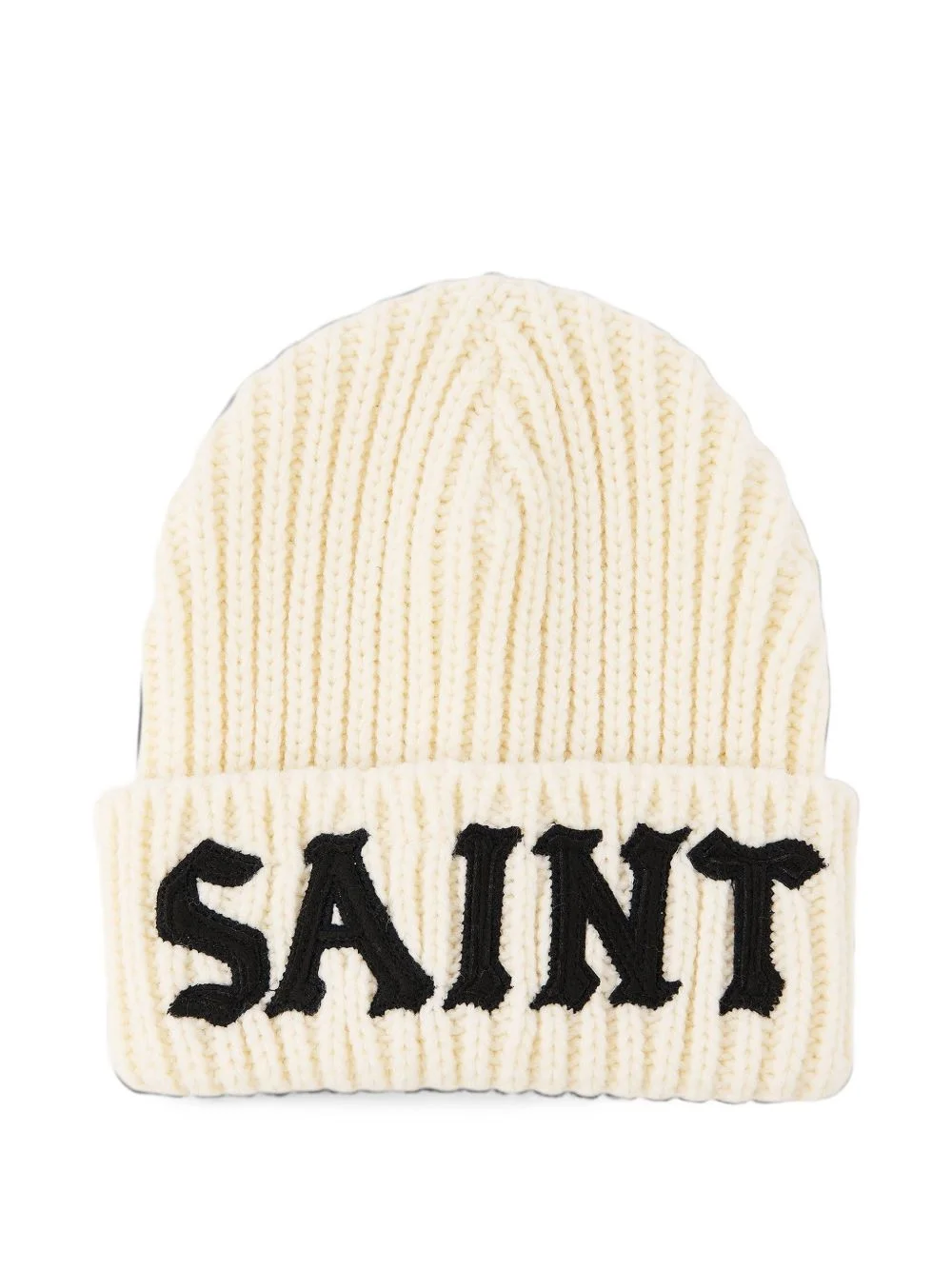 logo-embroidered ribbed beanie hat - 1