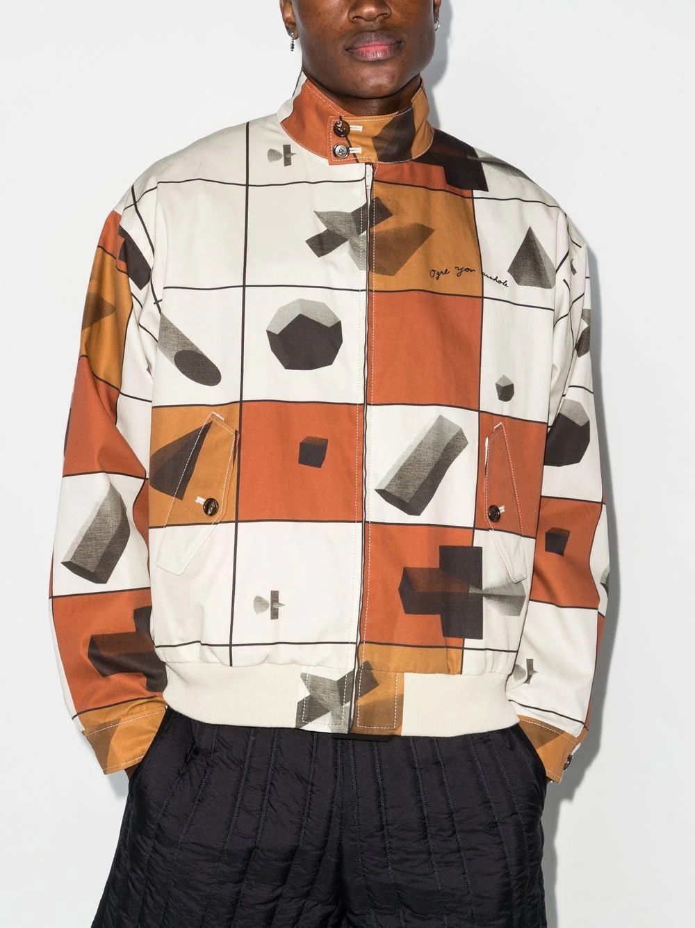 geometric-print bomber jacket - 2