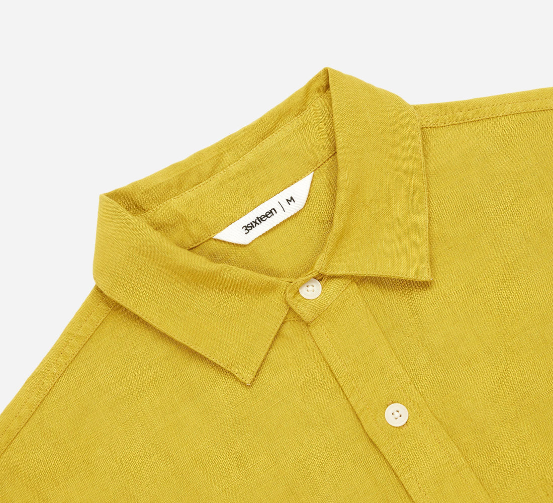 Mechanic Shirt - Chartreuse Linen/Viscose - 3