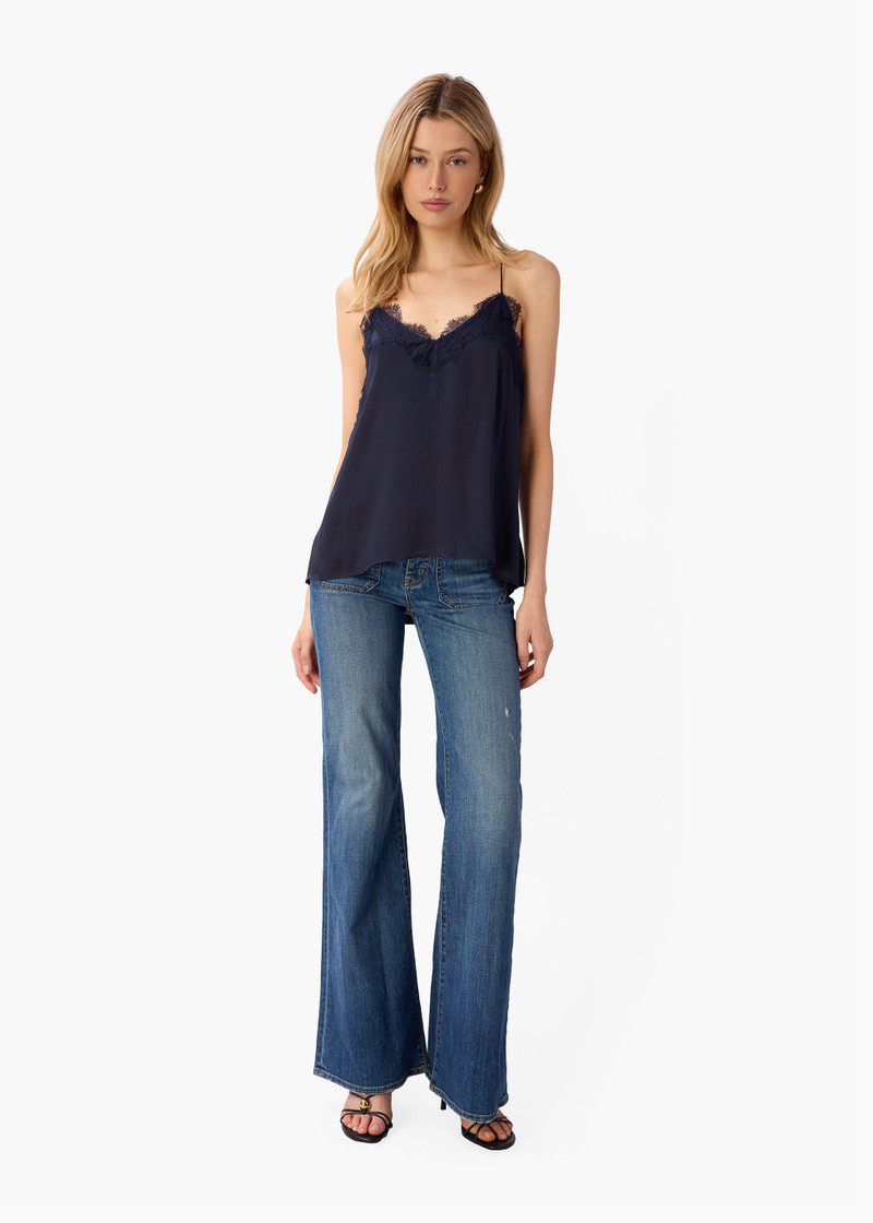 CAMI NYC RACER CHARMEUSE CAMISOLE NAVY outlook