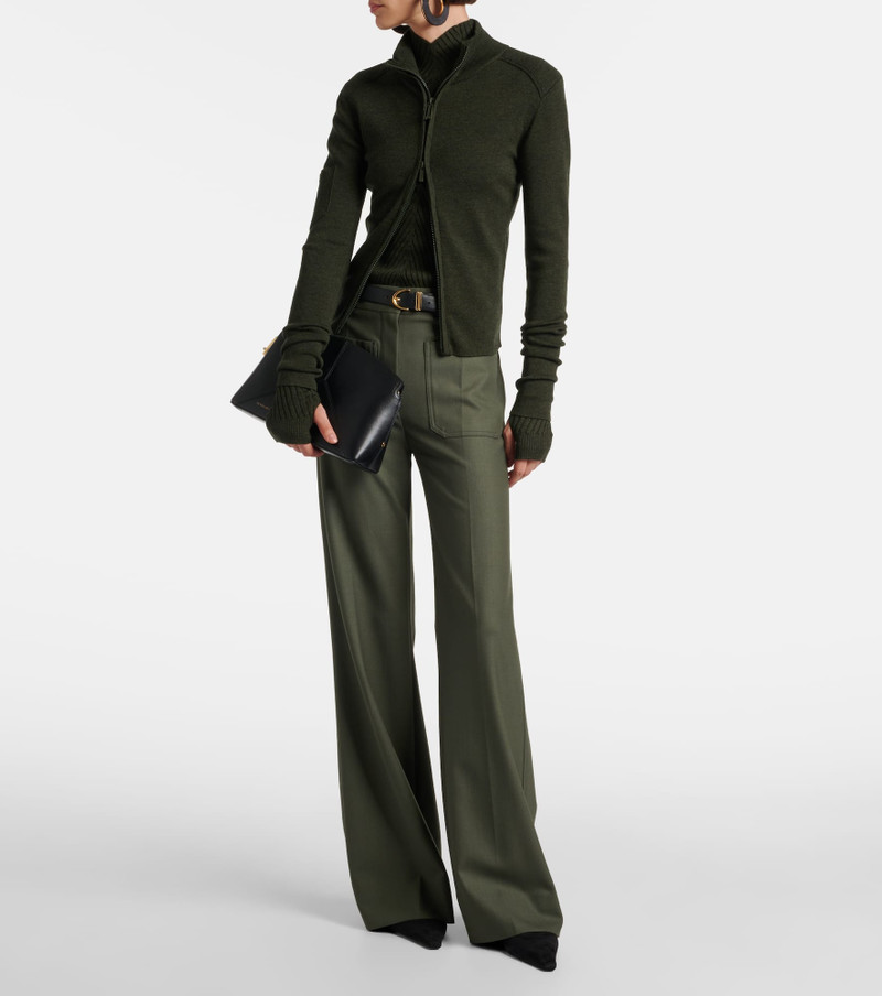Victoria Beckham Wool-blend zip-up sweater outlook