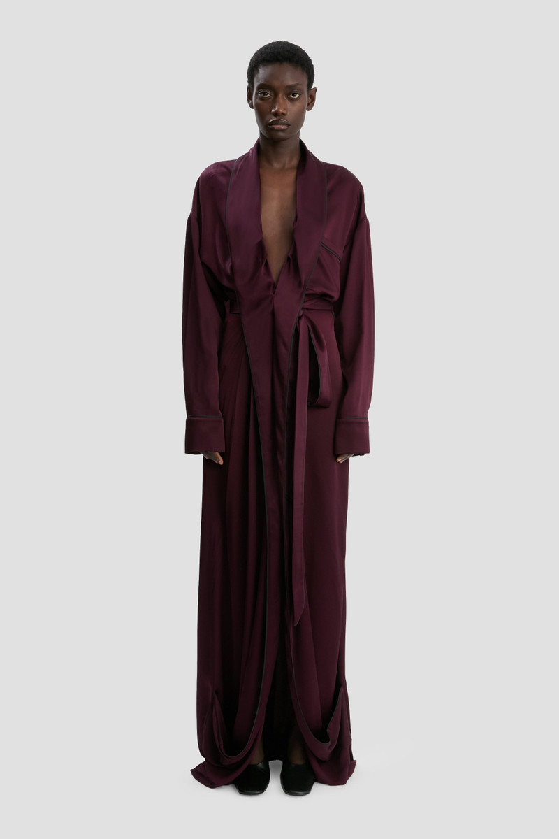 Victoria Beckham Wrap Detail Gown In Merlot outlook