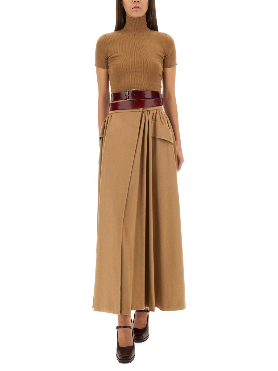 CAMEL HAIR EUPHEMIA LONG SKIRT - 2