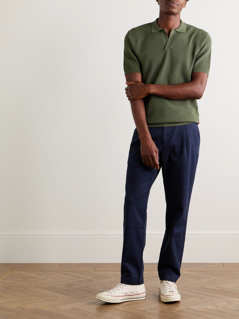 ORLEBAR BROWN Roddy Waffle-Knit LENZING™ ECOVERO™-Blend Polo Shirt Green outlook
