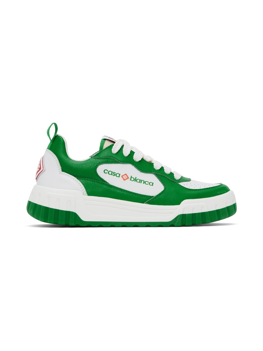 Green & White Court Sneakers - 1