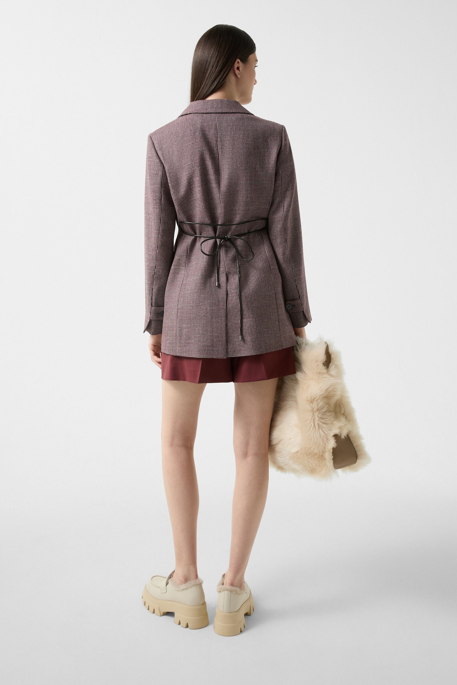 Blazer Amande in Wine red/navy blue - 3