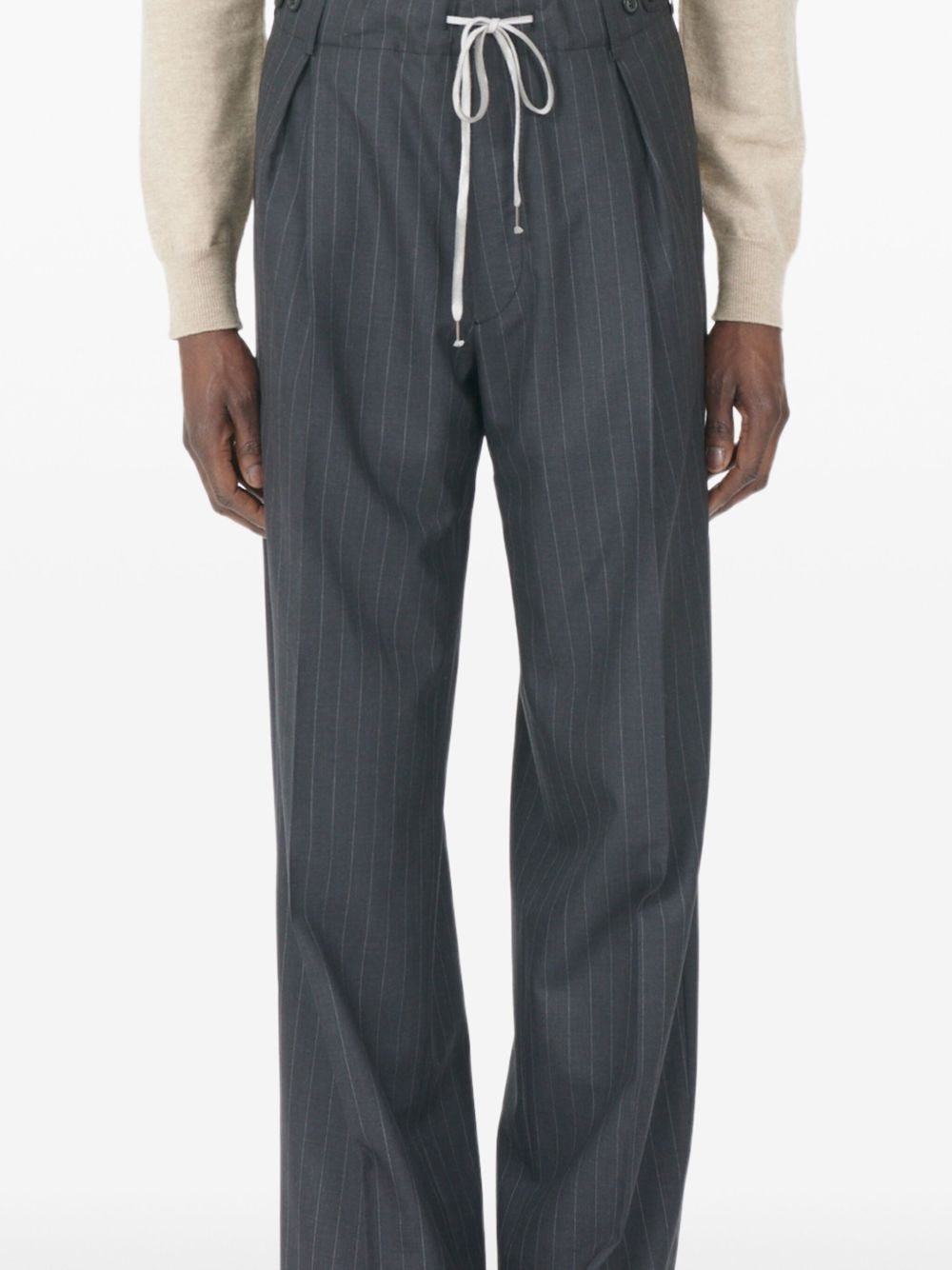 pinstripe pleated trousers - 5