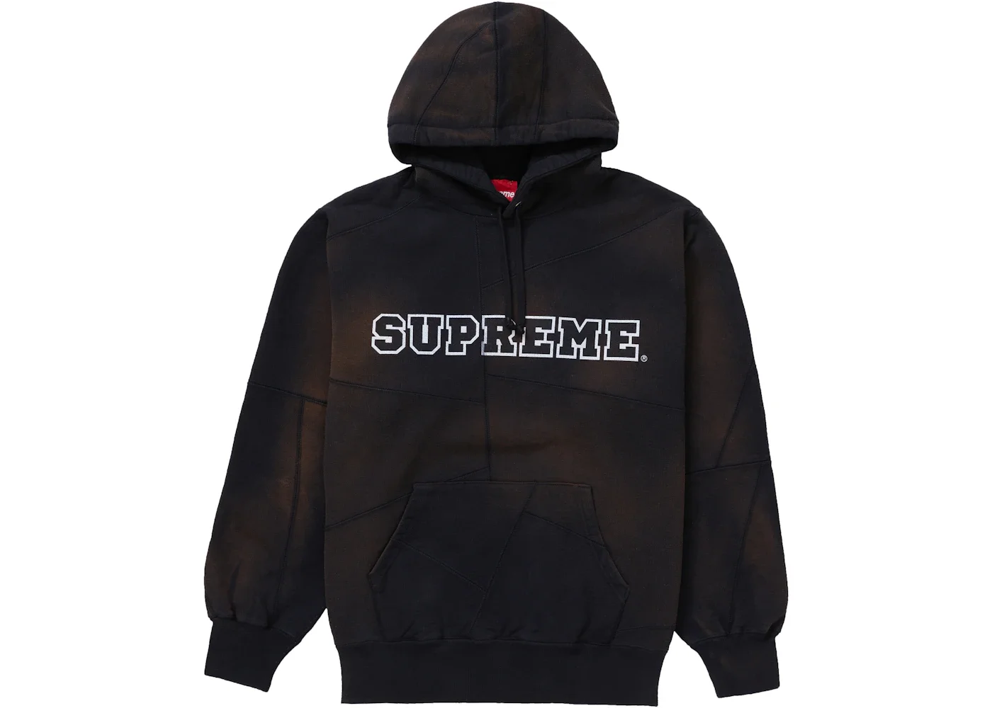 Supreme Patchwork Hooded Sweatshirt Black - 1
