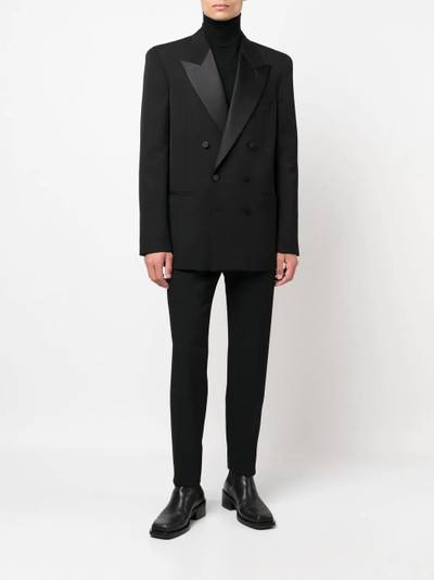 SAINT LAURENT double-breasted wool blazer outlook