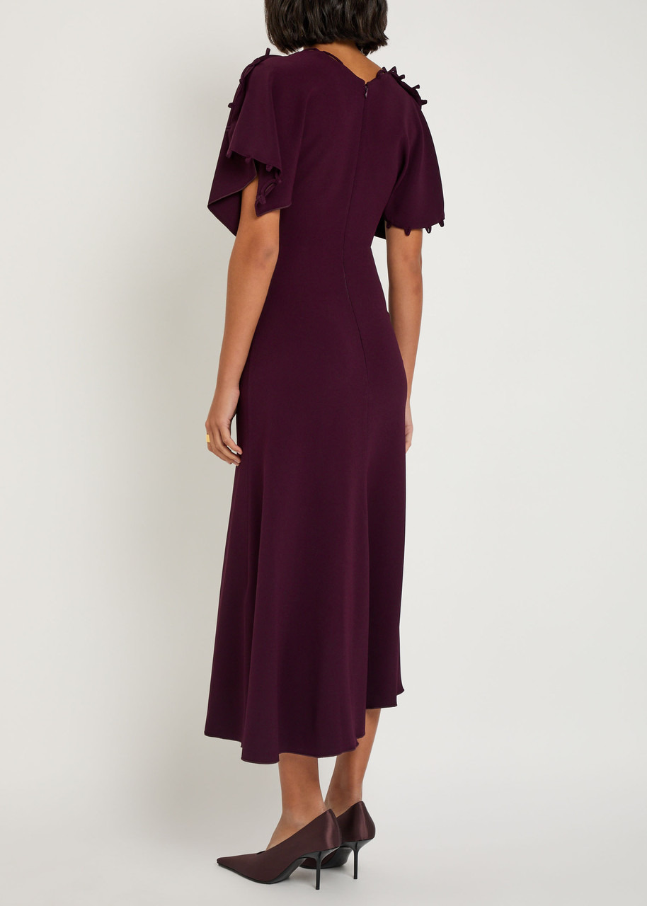 Victoria Beckham Rouleau Asymmetric Crepe Midi Dress - 3