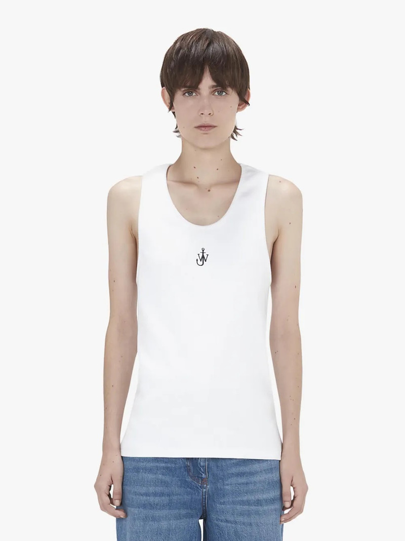 JW Anderson TANK TOP WITH ANCHOR LOGO EMBROIDERY outlook