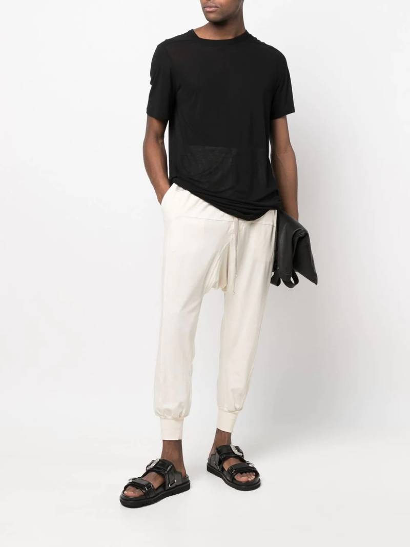 Rick Owens DRKSHDW drop crotch tapered track pants outlook
