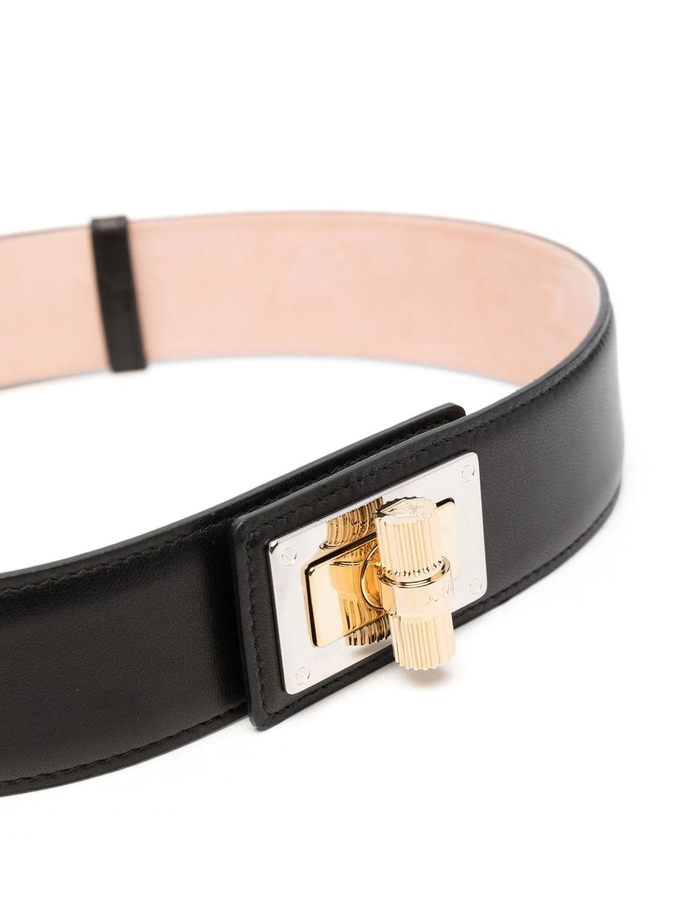 calf-leather debossed-logo belt - 2