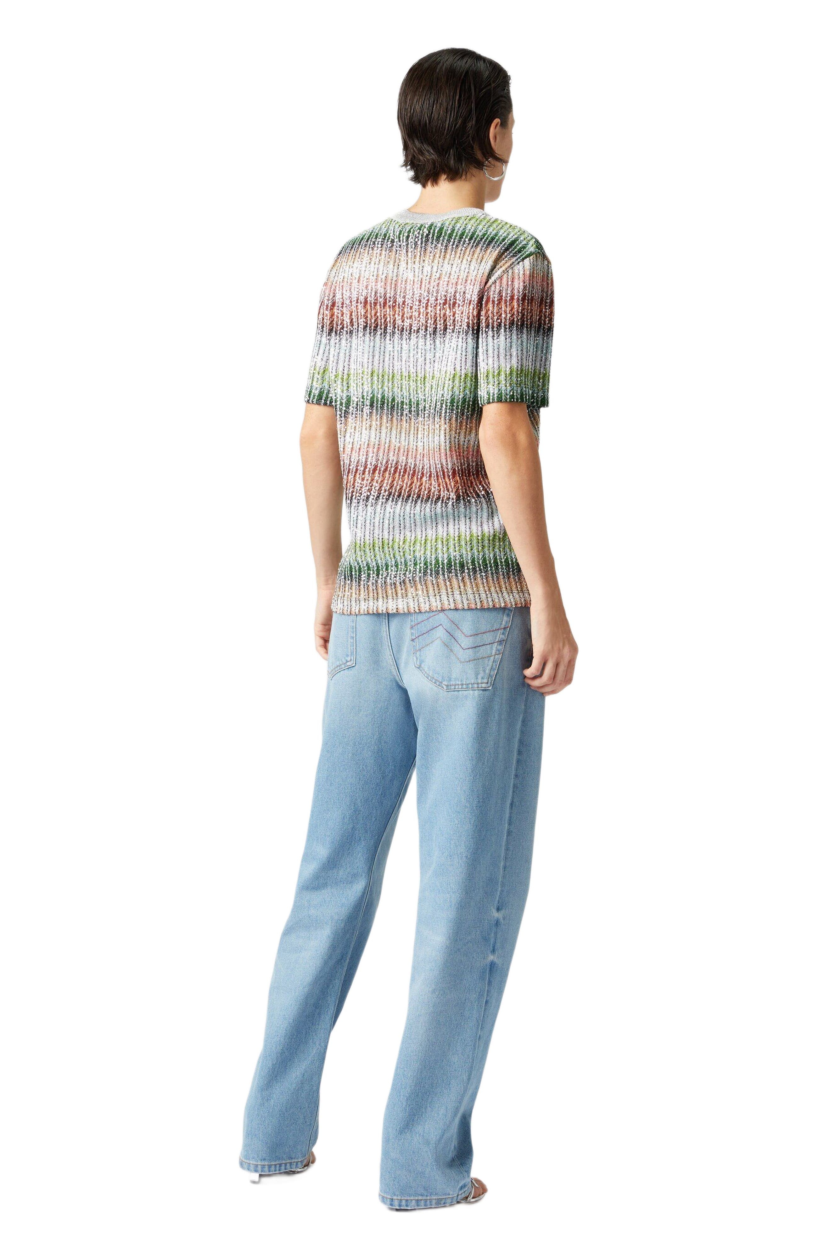 Missoni Crewneck T-shirt In Gradient Zigzag Knit With Sequins in Multicoloured at Nordstrom - 3