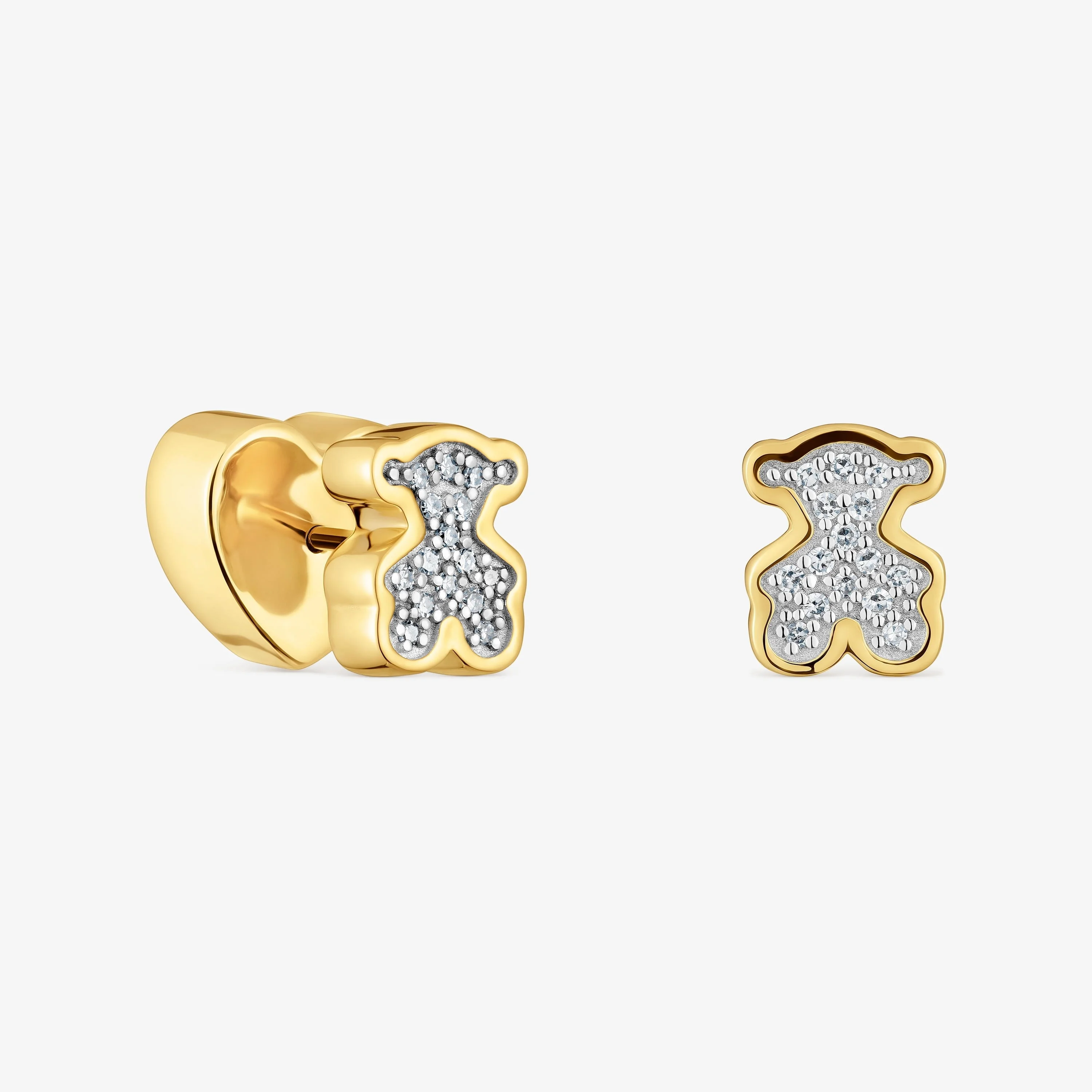 18K gold vermeil bear Earrings with diamonds TOUS 1950 - 1