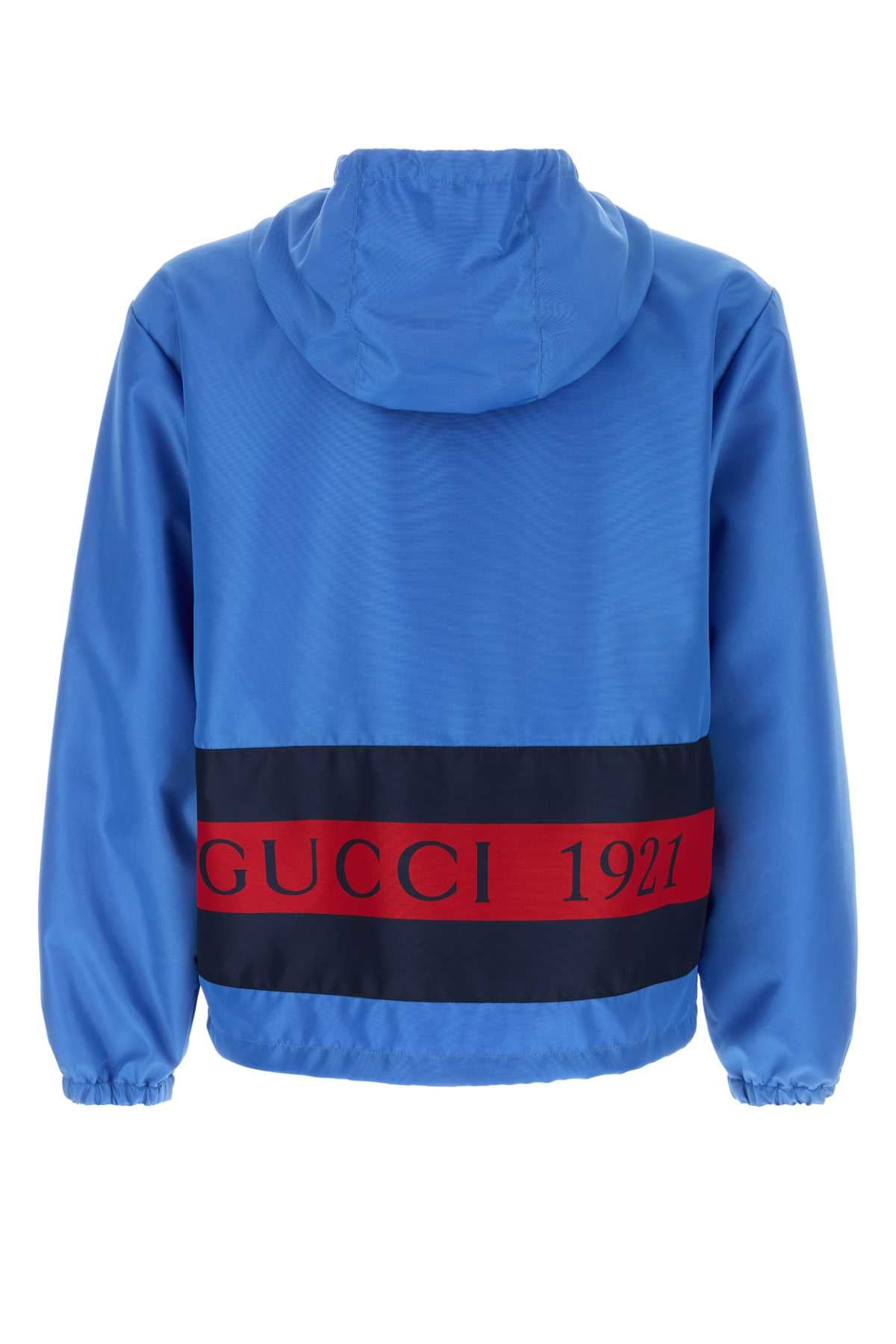 Gucci Men Blue Nylon Jacket - 2