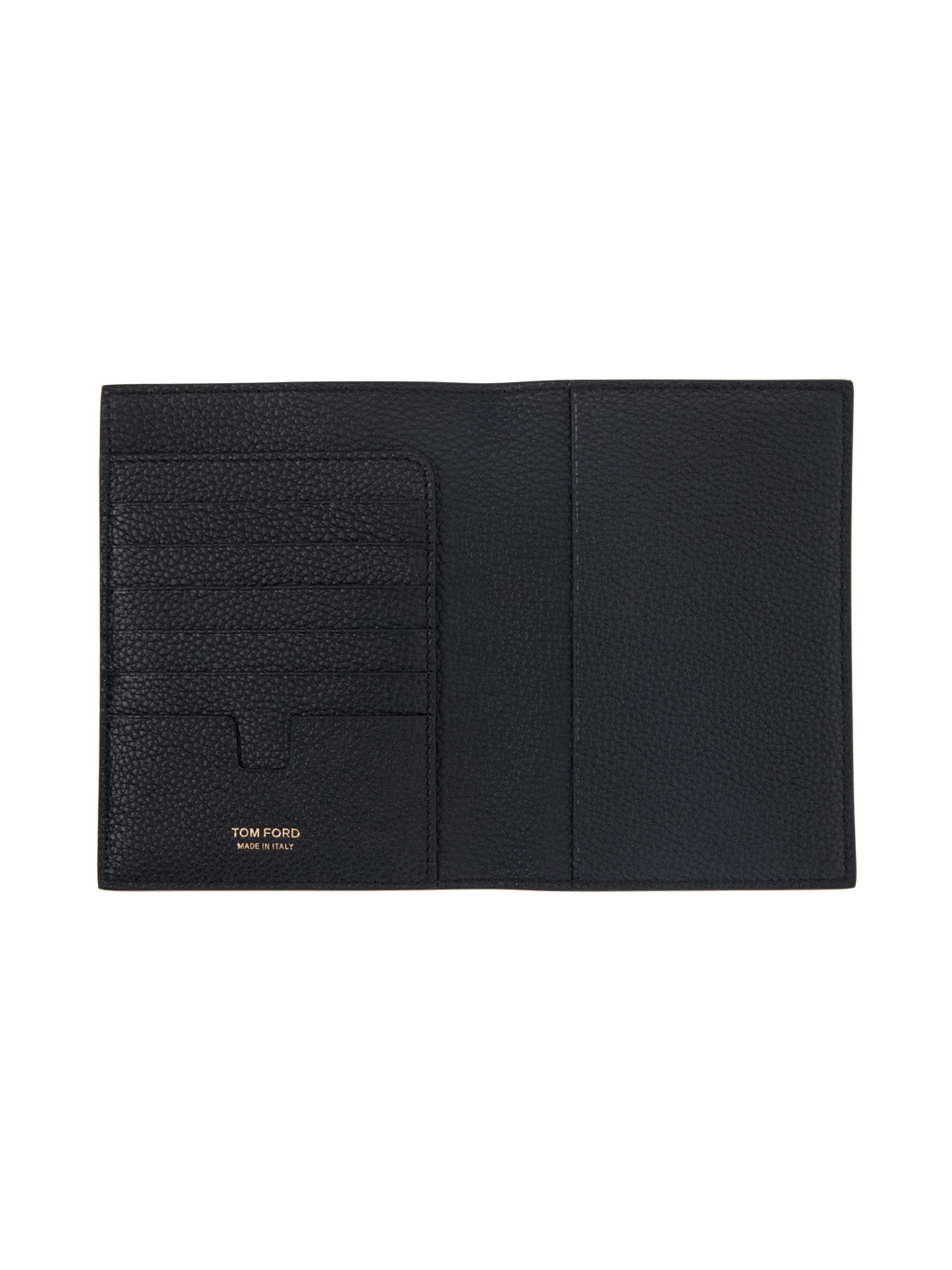 Black Soft Grain Leather T Line Passport Holder - 3