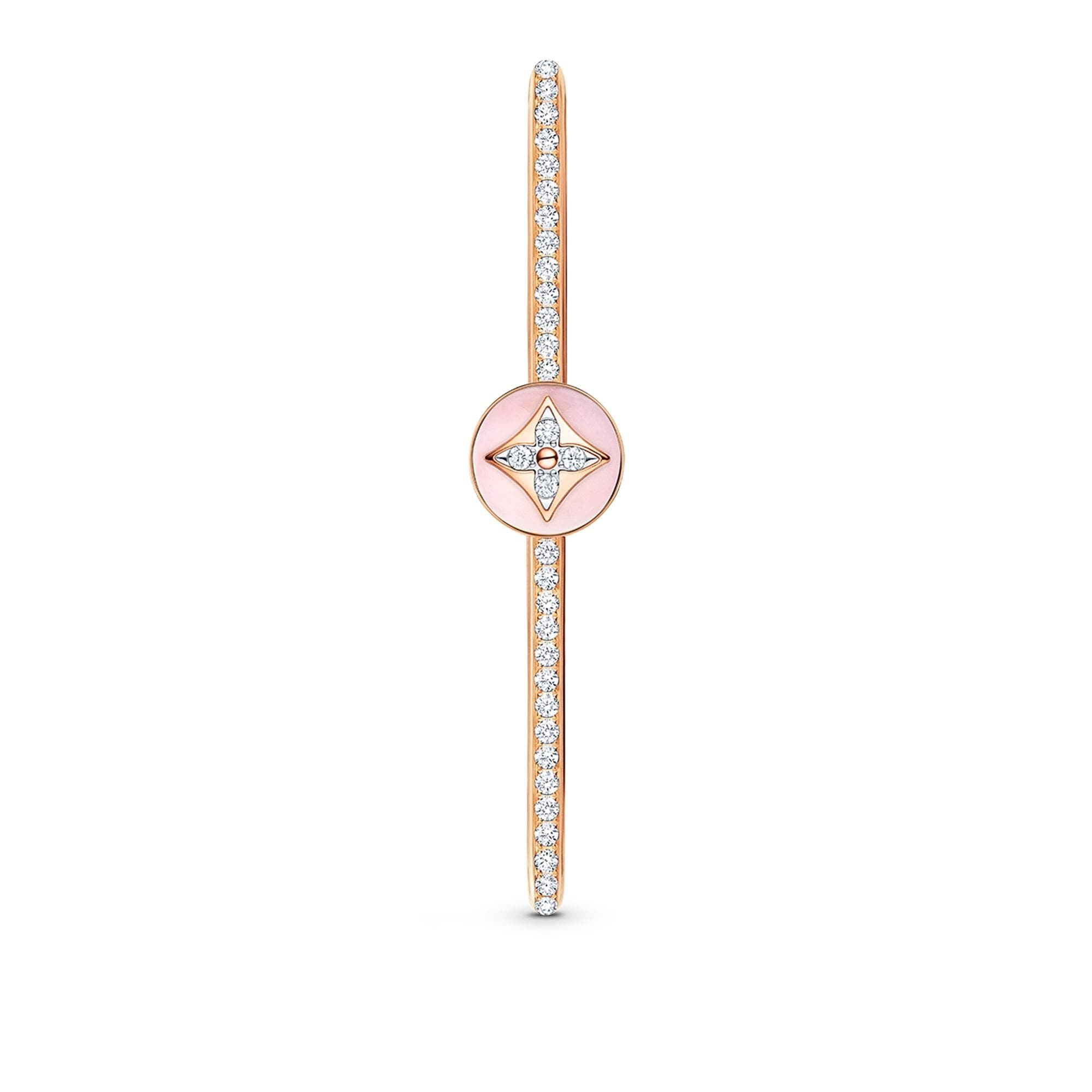 B Blossom Open Bangle, Pink Gold, White Gold, Pink Opal And Diamonds - 3