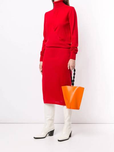 MSGM knitted roll-neck midi dress outlook