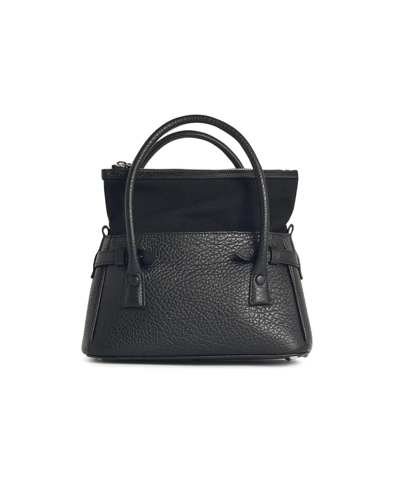 'east West' Black Leather Bag - 3