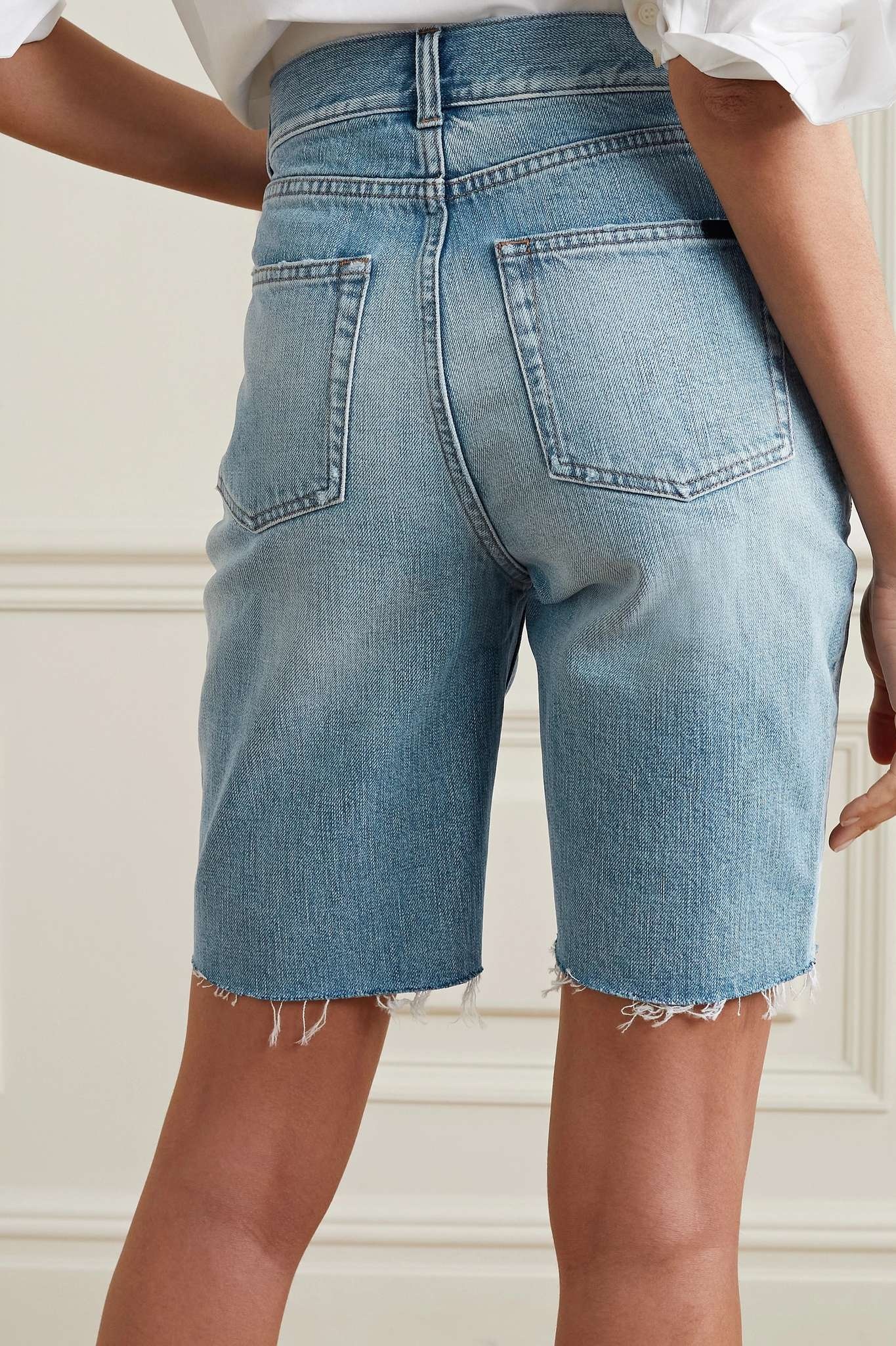 Frayed denim shorts - 3