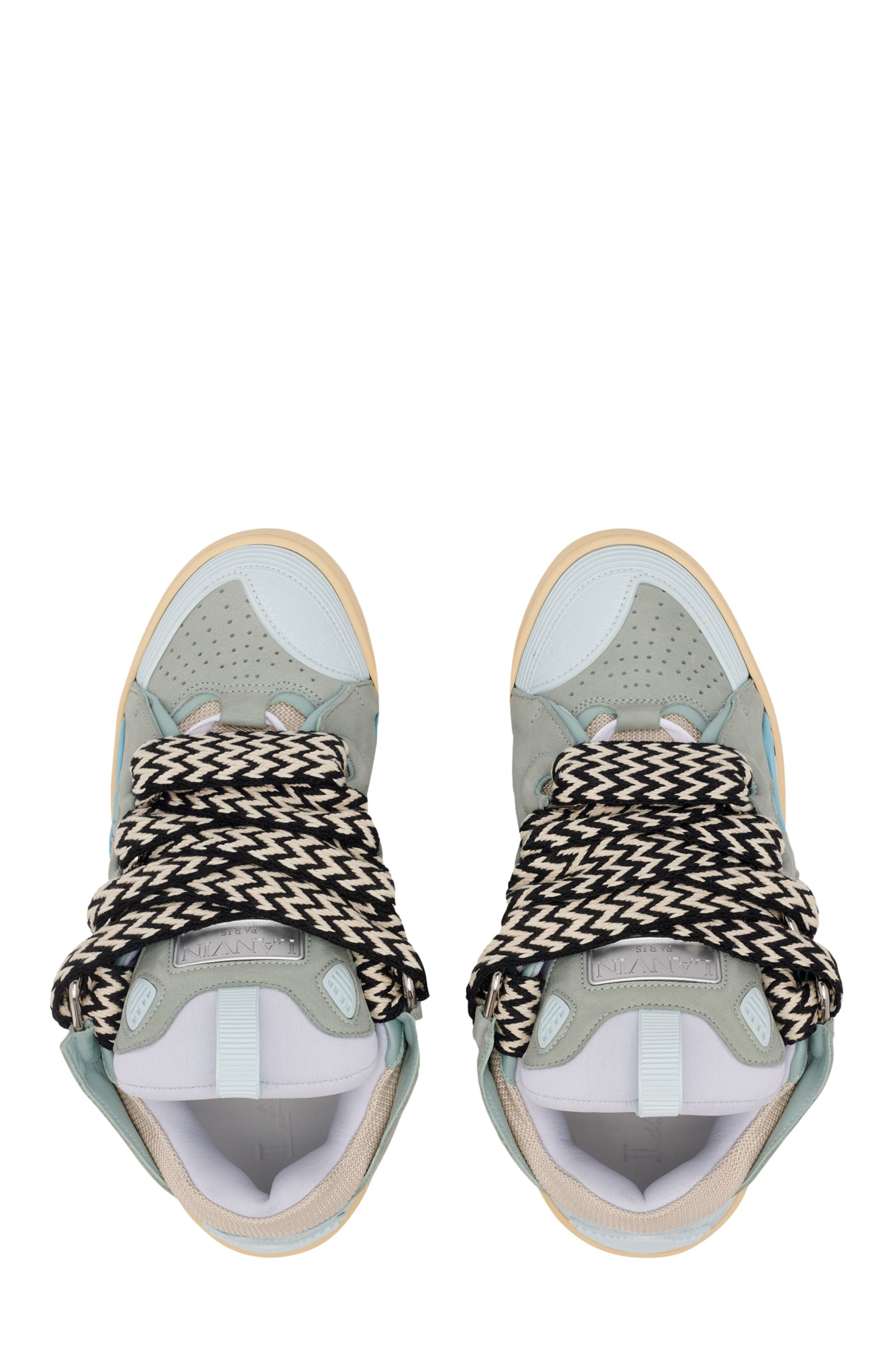 Lanvin LEATHER CURB SNEAKERS in Pale Blue at Nordstrom - 3