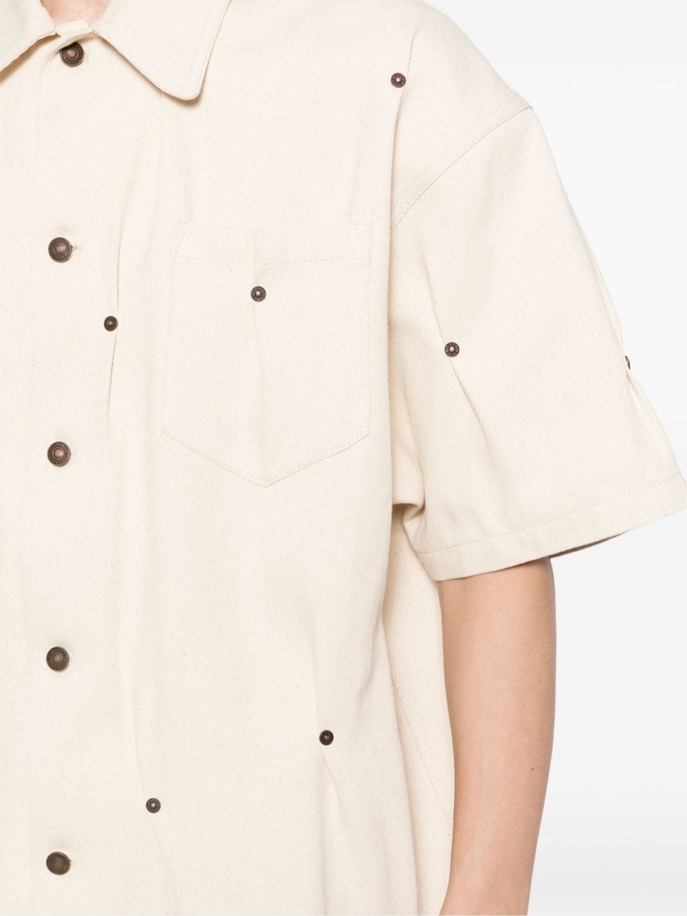 Multi-Rivet denim short sleeves shirt - 5