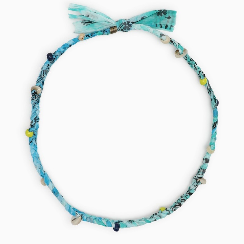 Light lue cotton Bandana necklace - 1