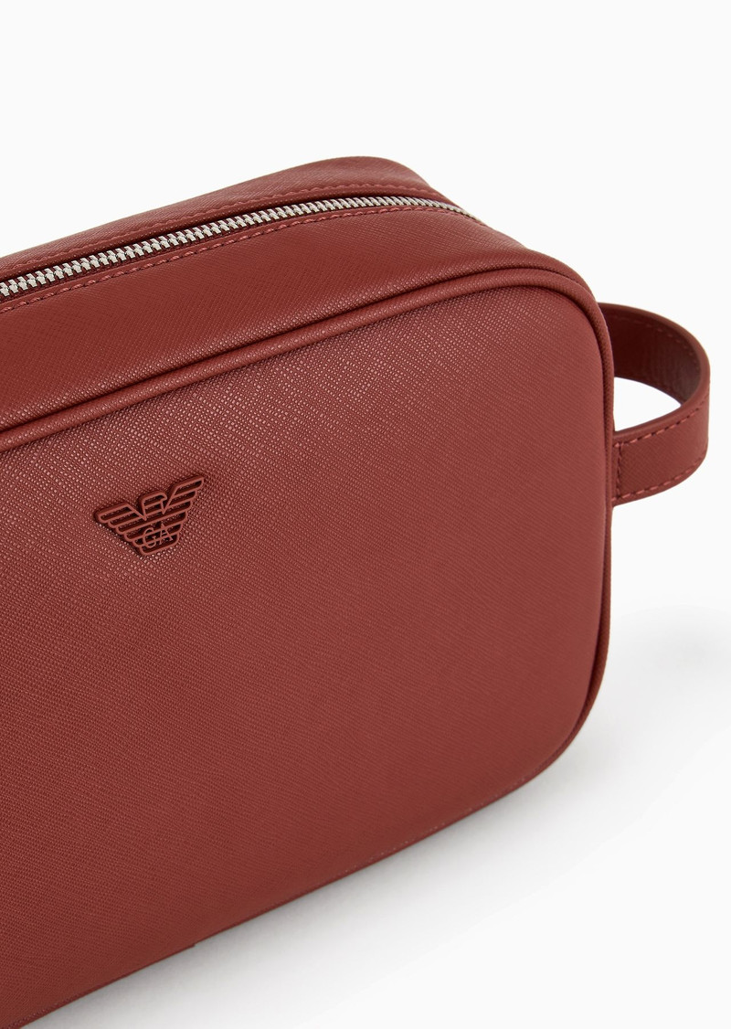 ASV regenerated Saffiano leather washbag with rubberised eagle 5