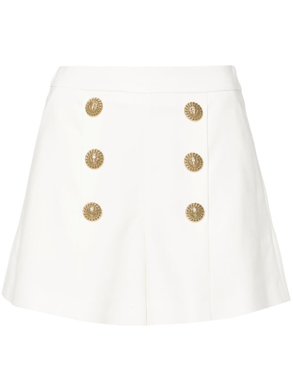 Coin-buttons crepe shorts - 1
