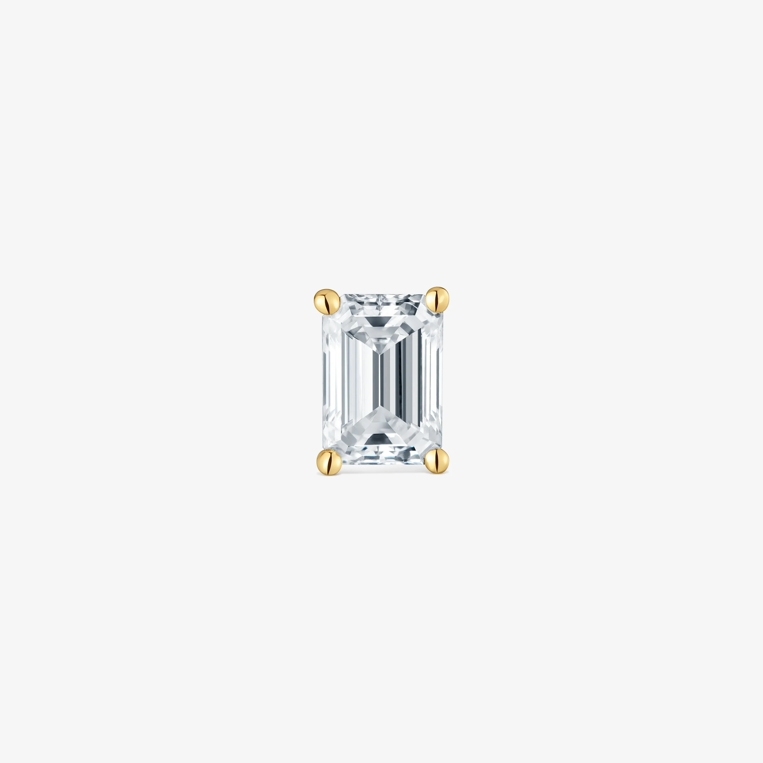14K solid gold Ear piercing with 0.21ct lab-grown diamond Shine LGD - 1