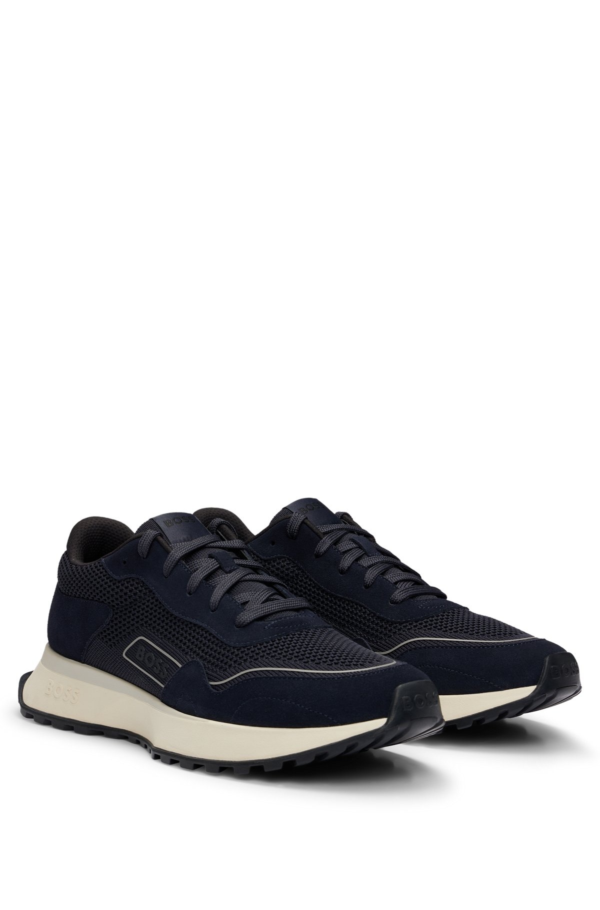 MIXED-MATERIAL TRAINERS WITH SUEDE AND FAUX LEATHER - 2